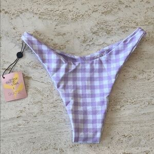 SKATIE gingham purple and white women’s swim bottom medium